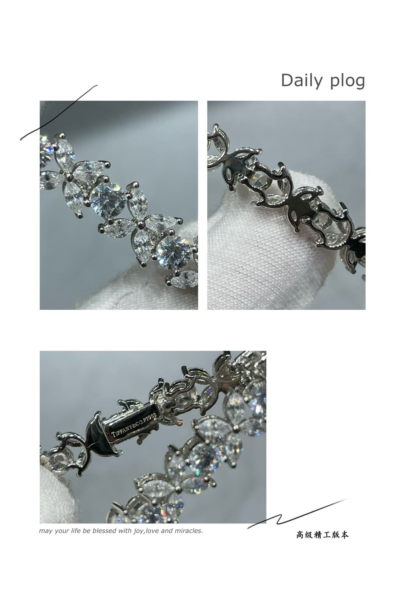 T*f*ny & Co. Soleste Marquise Diamond Full Bracelet Ag925