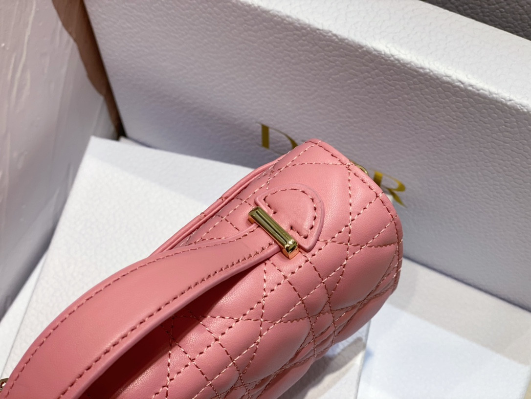 MISS D*0r MINI BAG Melocoton Pink Pearlescent Cannage Lambskin S0980ONJL_M92P 21 x 11.5 x 4.5 cm