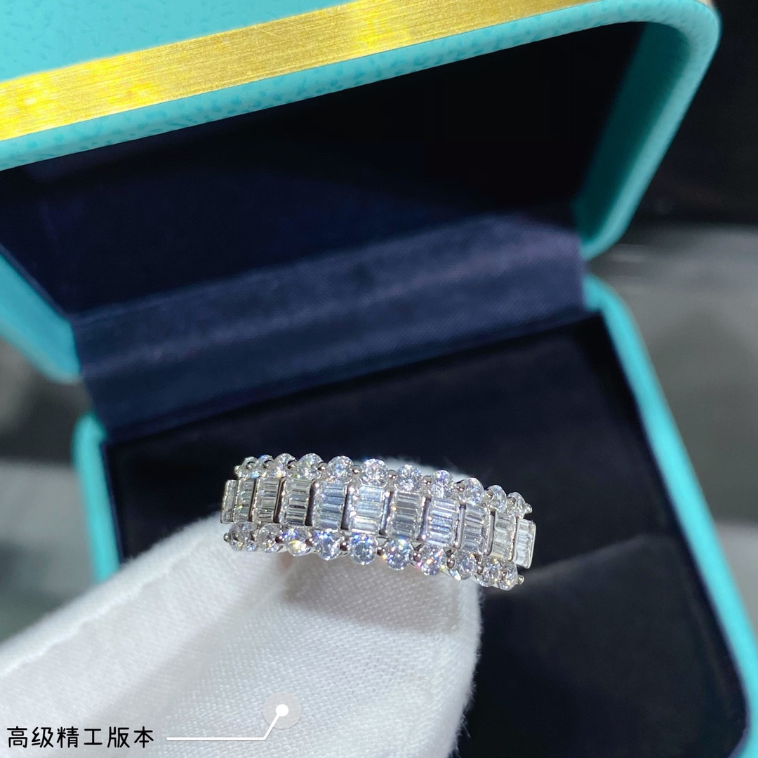 T*f*ny & Co. Triple-Row Diamond Eternity Ring Ag925