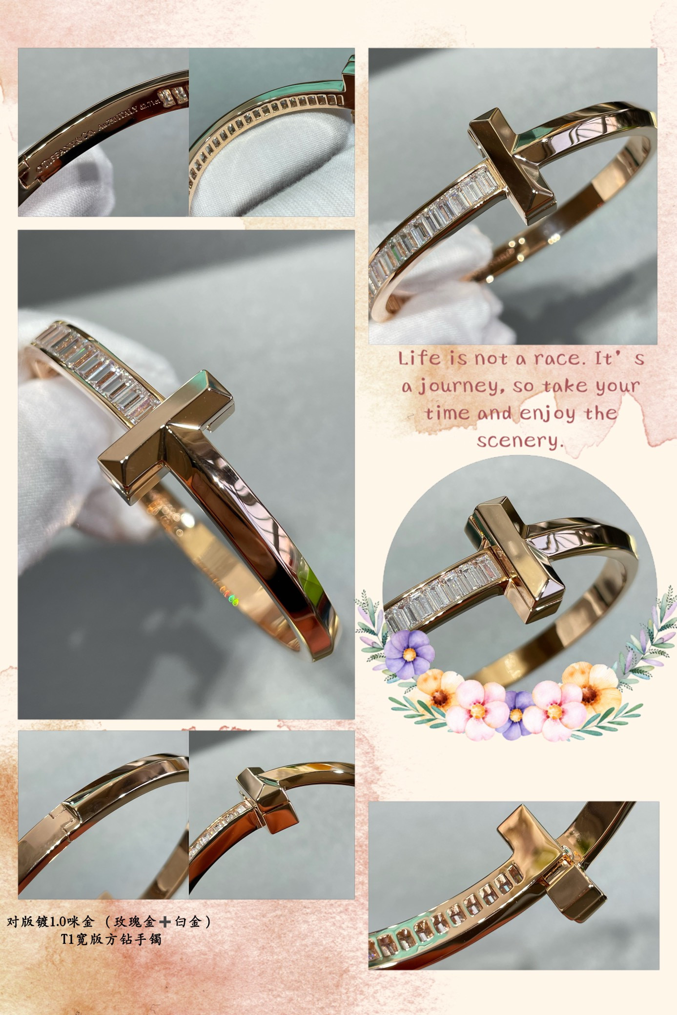 T*f*ny & Co. T1 Wide Square Diamond Bracelet