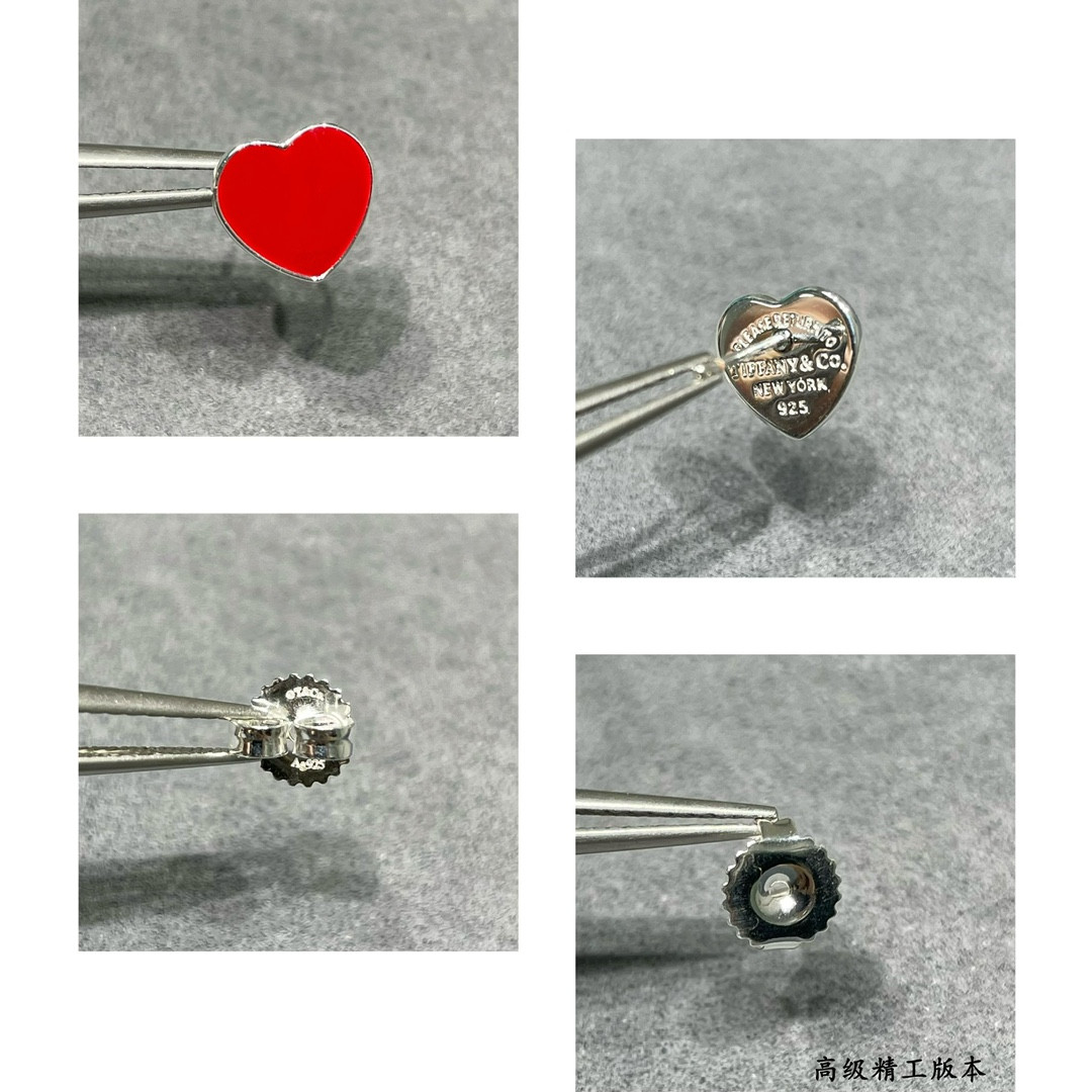 T*f*ny & Co. Heart Stud Earrings Ag925