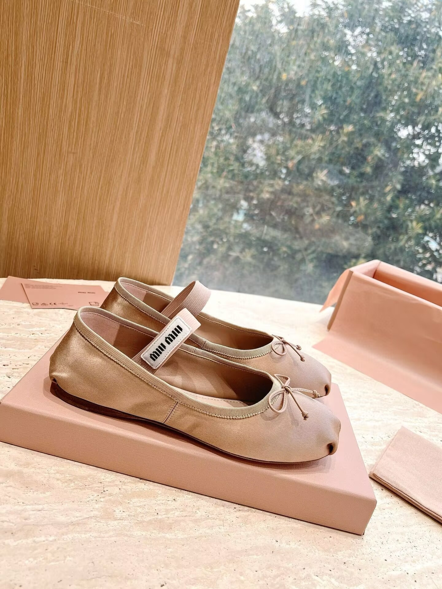 UA Miu Miu Satin Ballerinas