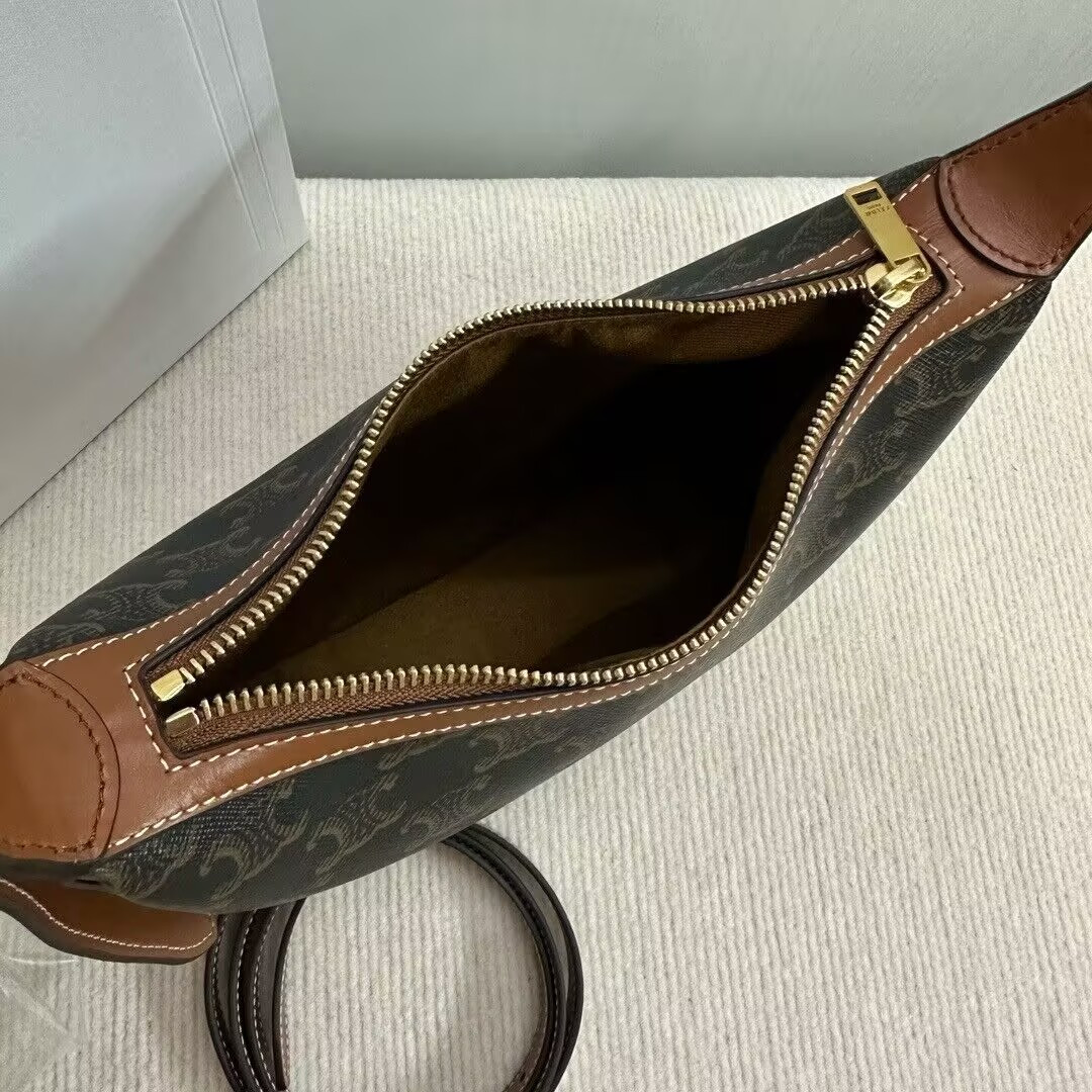 Ce**e SMALL HELOÏSE BAG IN TRIOMPHE CANVAS AND CALFSKIN 19x22x5cm