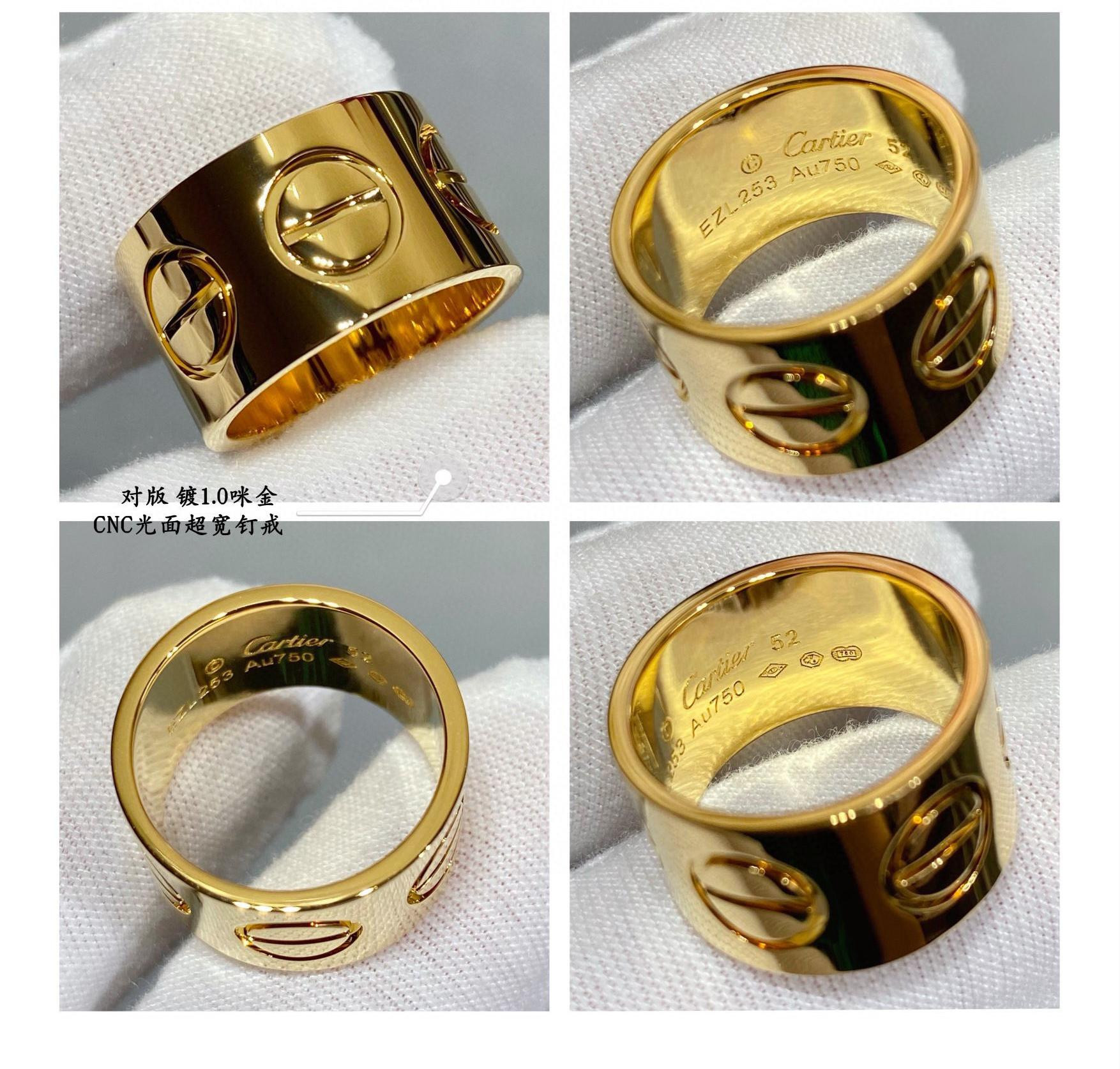 Ca*t*er polished extra wide LOVE nail ring