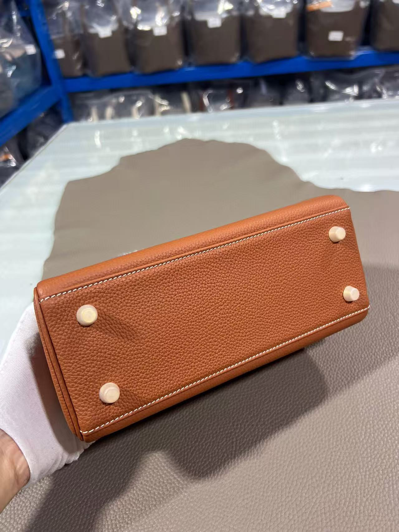 H**mes Togo Kelly Silver-tone Hardware 25