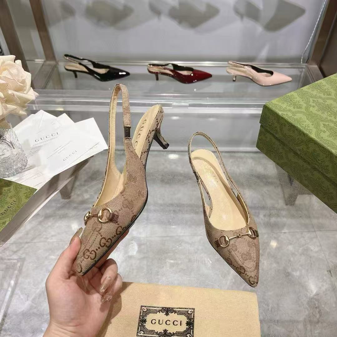 UA G*u*i HORSEBIT SLINGBACK PUMP LOW HEEL