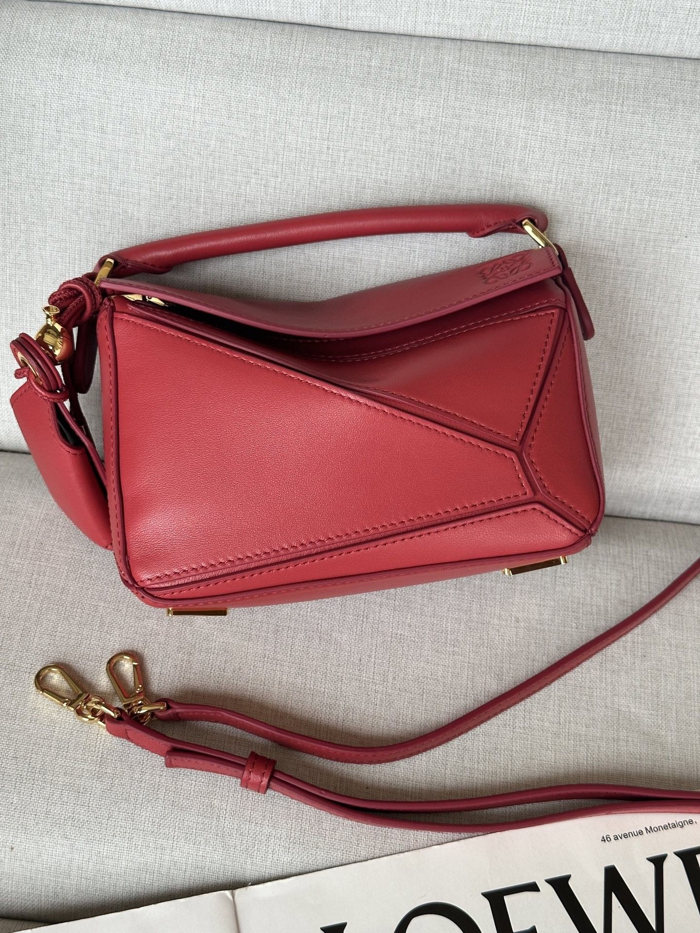 L0ew* Mini Featherlight Puzzle Bag Nappa Lambskin 18x12.5x8cm