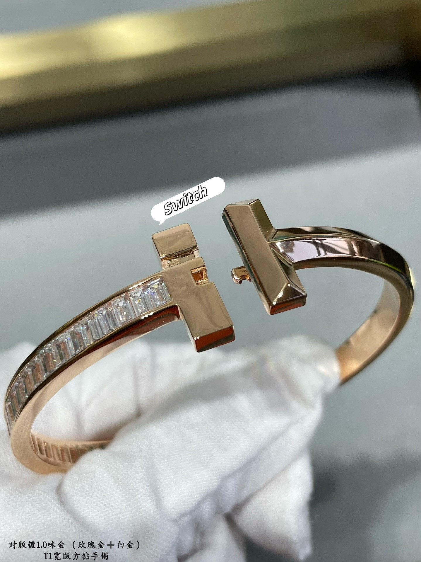 T*f*ny & Co. T1 Wide Square Diamond Bracelet