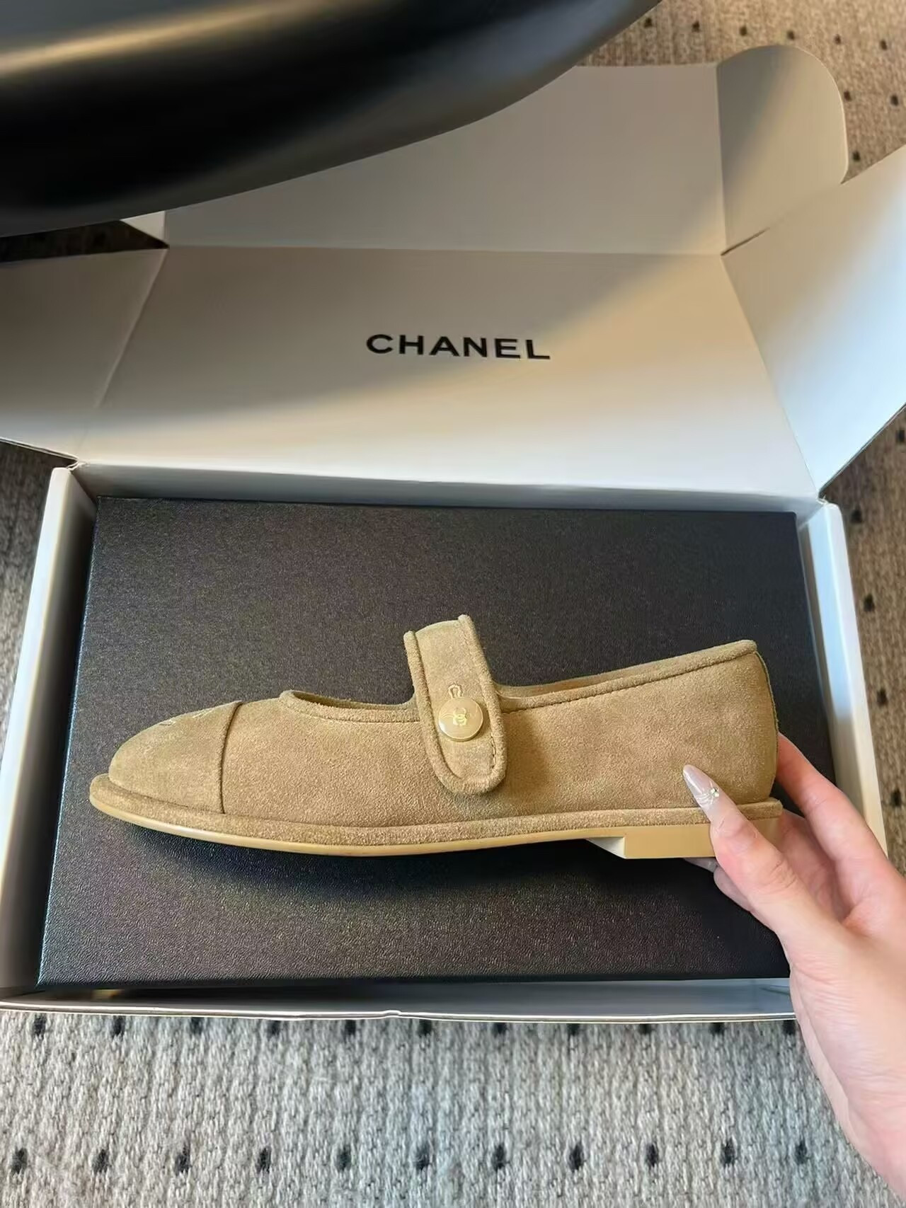 UA Ch*el Mary Jane in Shearling