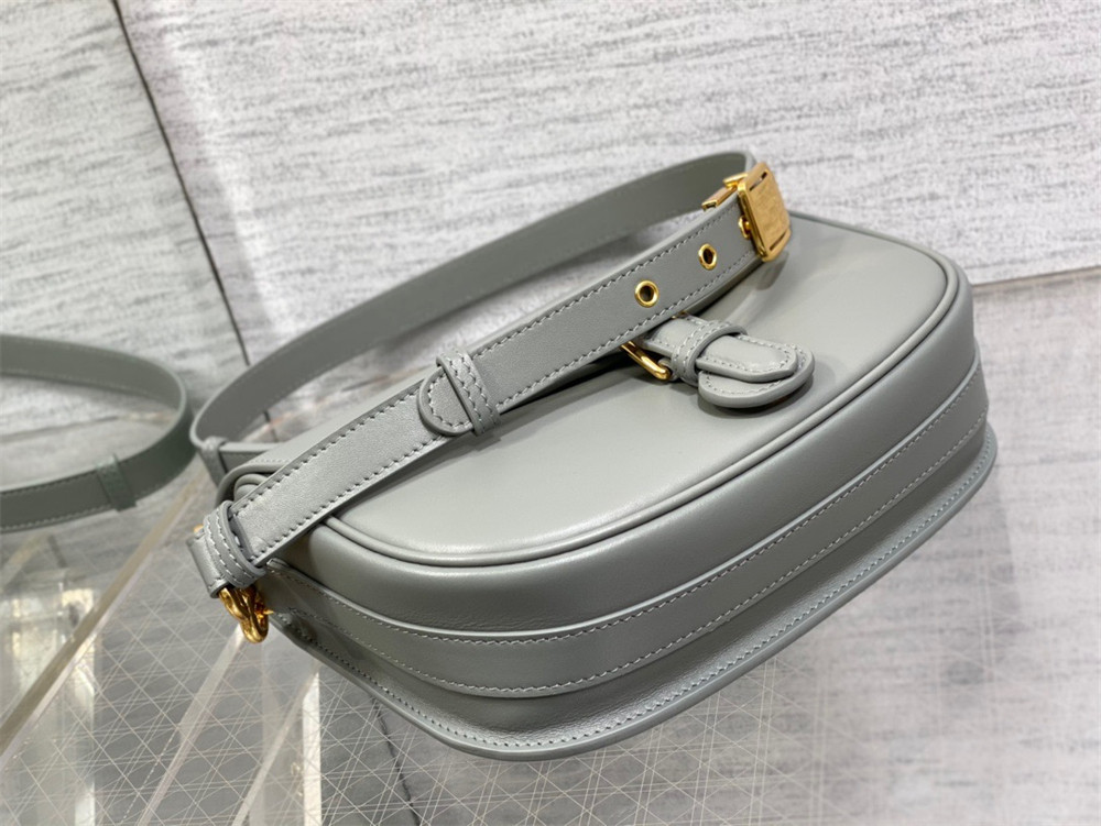 MEDIUM D*0r BOBBY BAG Grey Box Calfskin