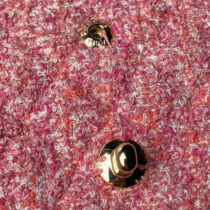 Ch*el CLASSIC 11.12 HANDBAG Tweed & Gold-Tone Metal 6 × 9.9 × 2.5 in