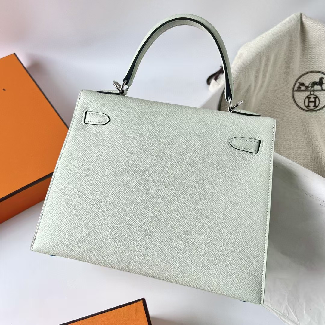 HERMÈS Kelly Silver-tone Hardware 25
