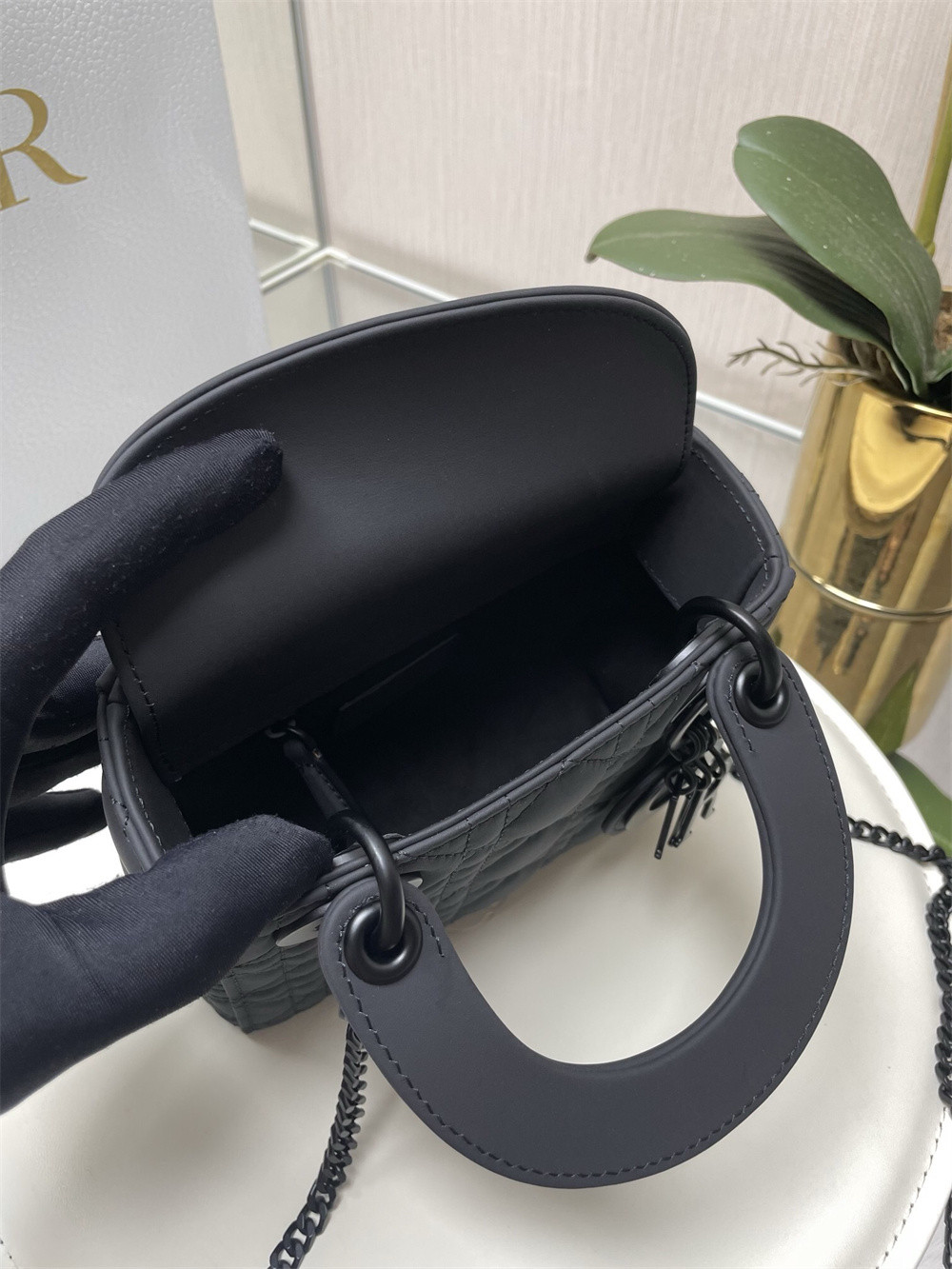 Mini Lady D*0r Bag 6.5 x 6 x 3 inches