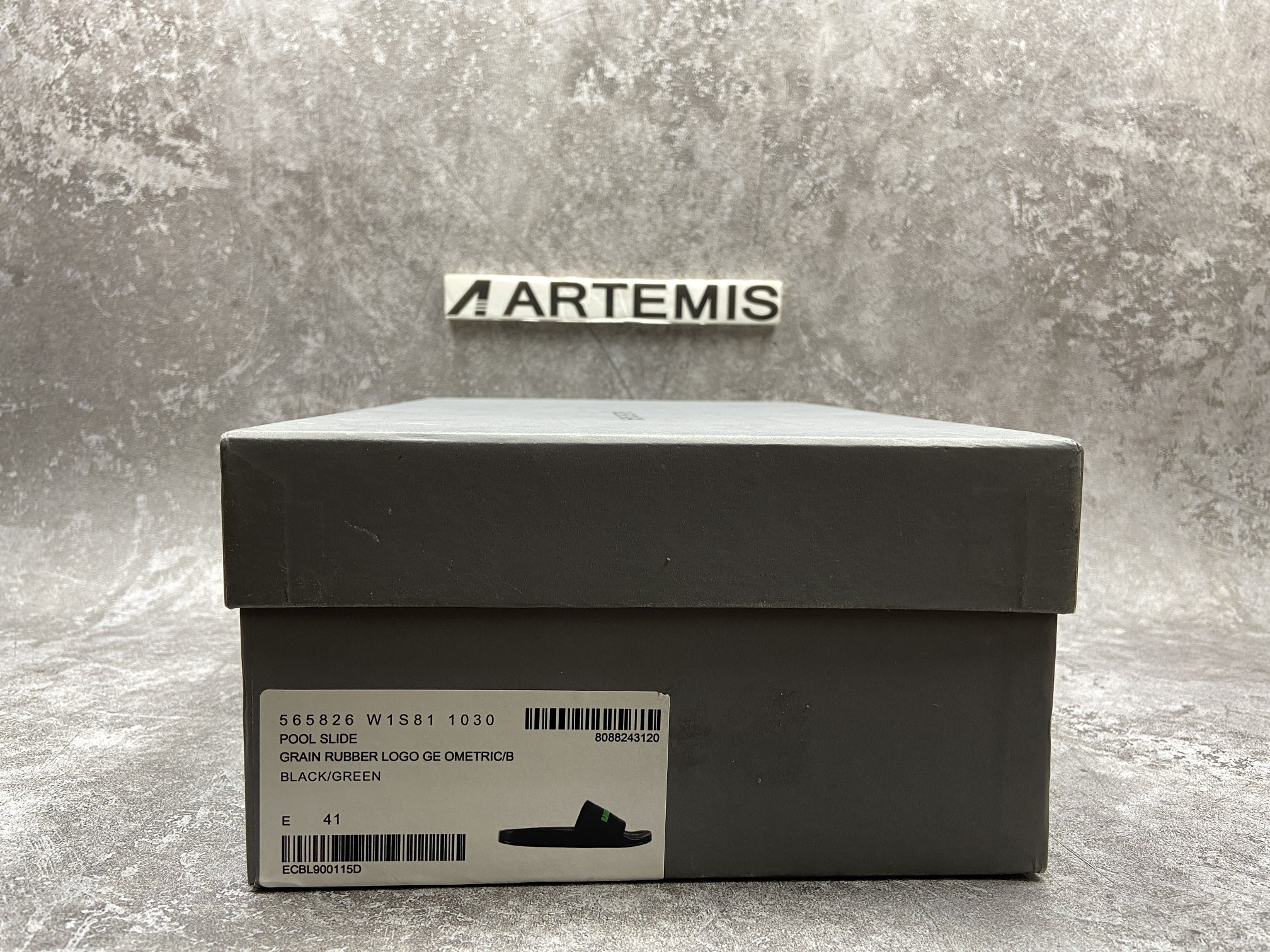 Balenciga Pool Slide Black Fluo Green