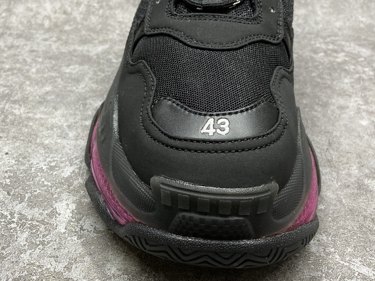 Balenciga Triple S Black Purple Clear Sole