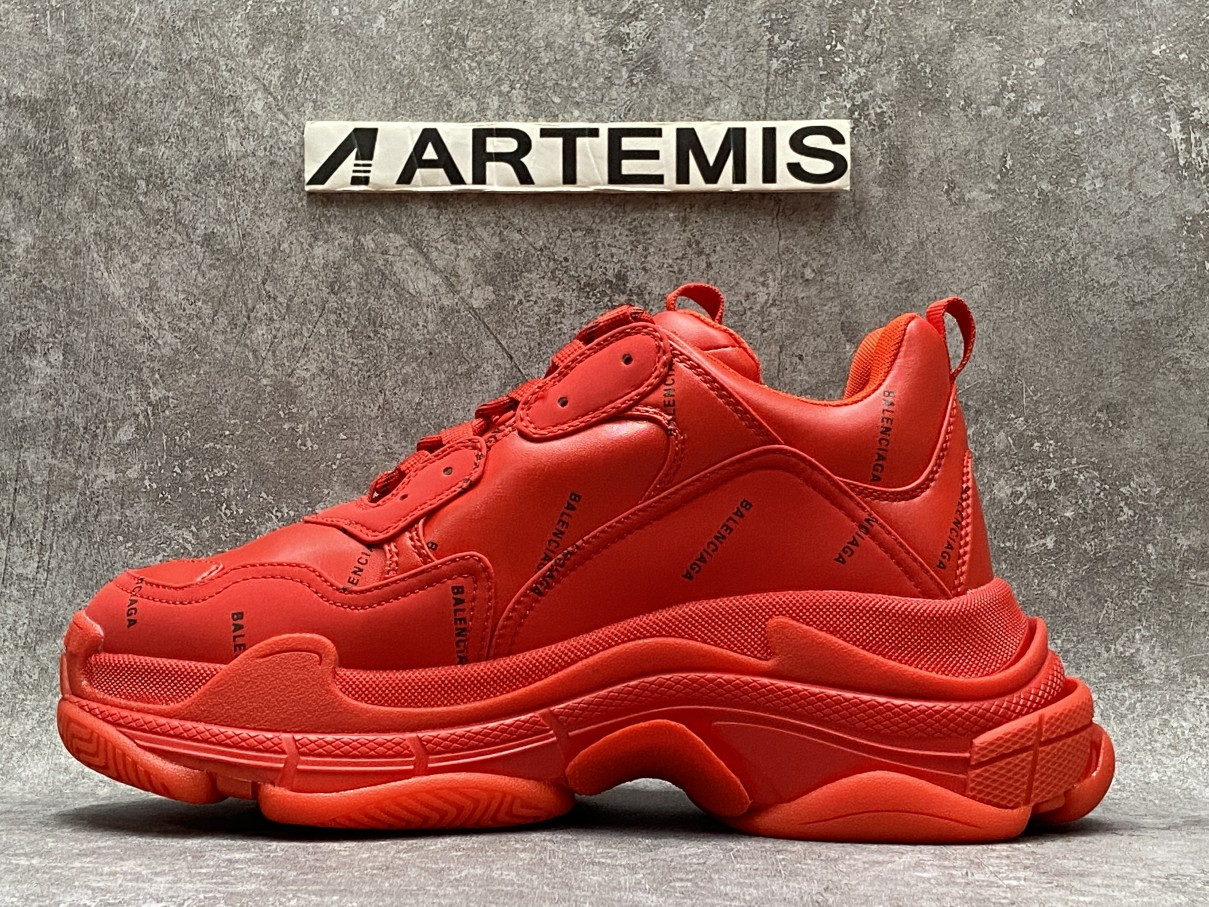 Balenciga Triple S Allover Logo Red