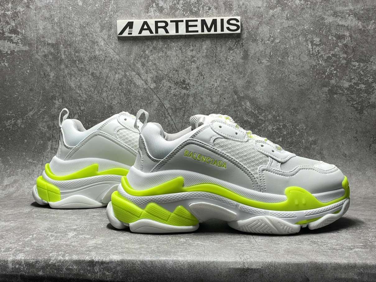 Balenciga Triple S White Fluo Yellow