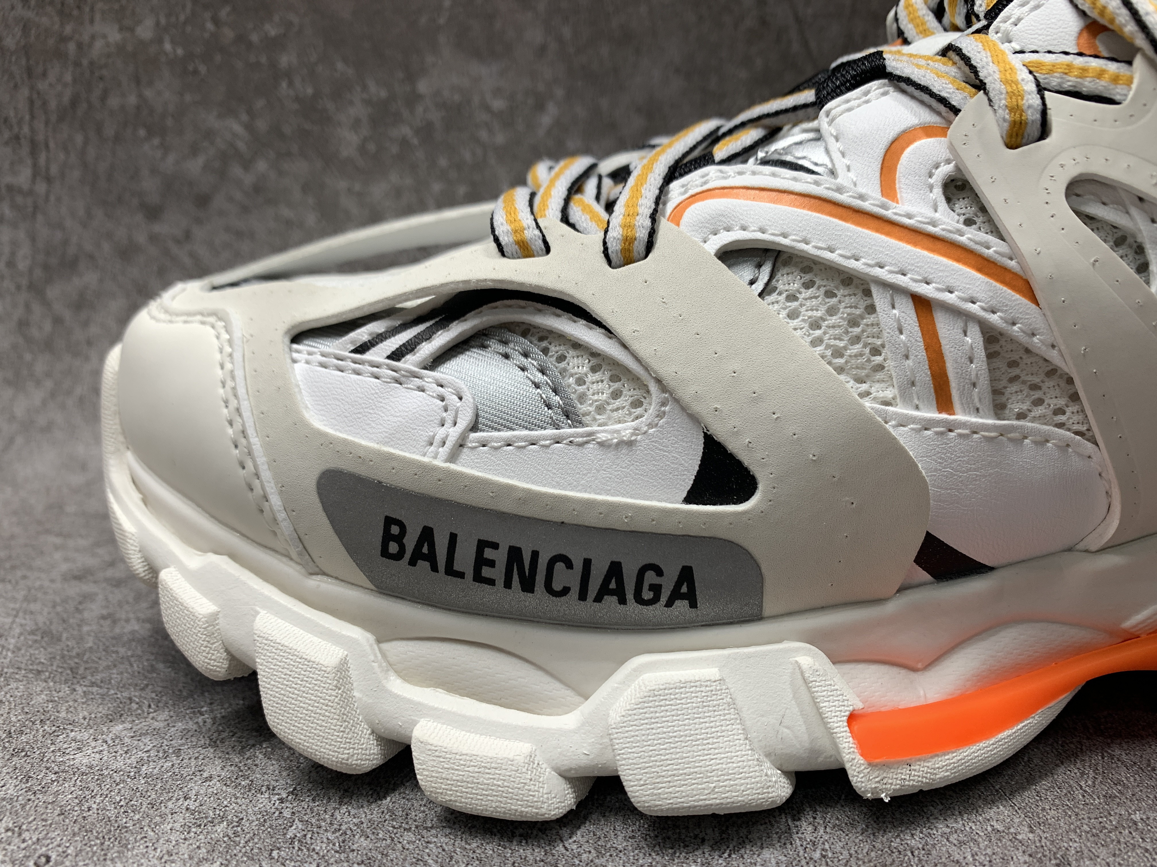 Balenciga Track Mule White Orange