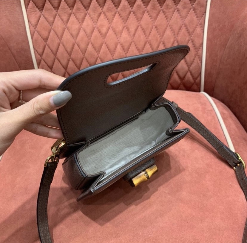 G*u*i Mini Bamboo Handbag with S*per Double G