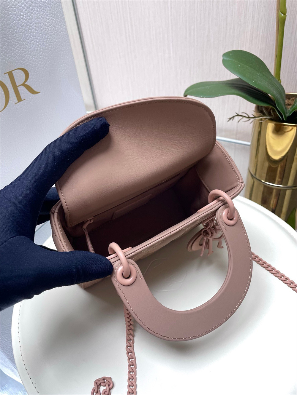 Mini Lady D*0r Bag 6.5 x 6 x 3 inches