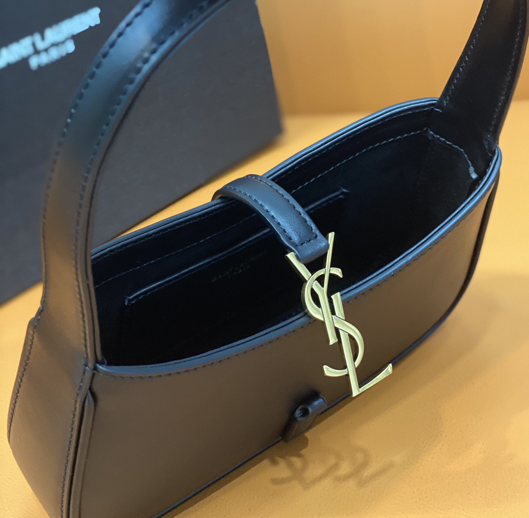 Y*L MINI LE 5 À 7 IN SMOOTH LEATHER NOIR  19 X 11.5 X 4.5 CM