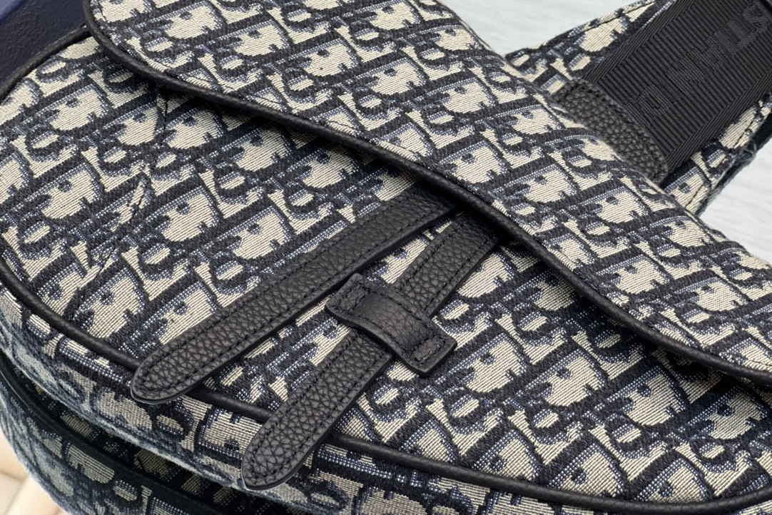 D*0r Saddle Bag Beige and Black D*0r Oblique Jacquard  26 x 19 x 4.5 CM