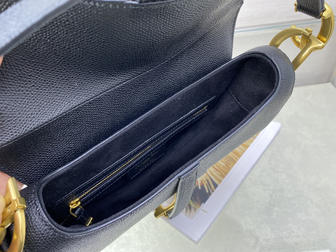 D*0r Saddle Bag Indigo Black Grained Calfskin 25.5x20x6.5cm