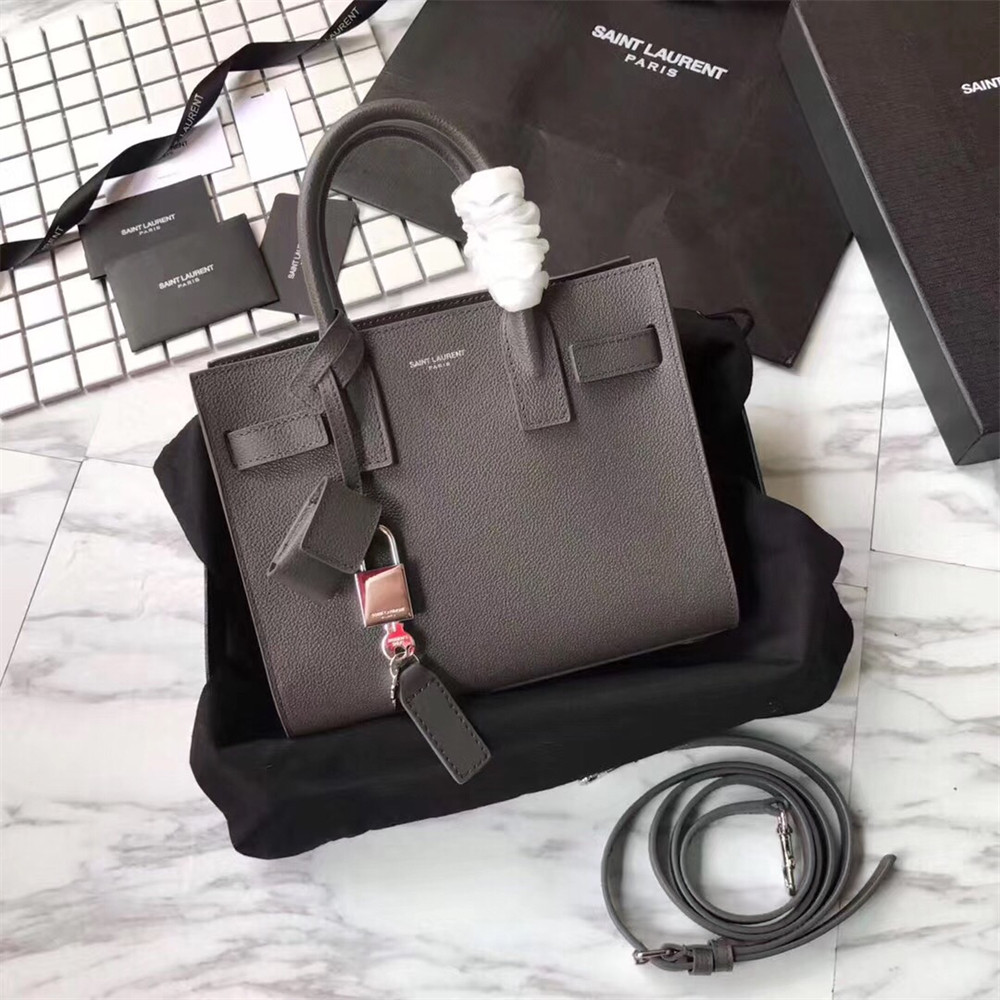 Y*L SAC DE JOUR NANO IN GRAINED LEATHER GREY