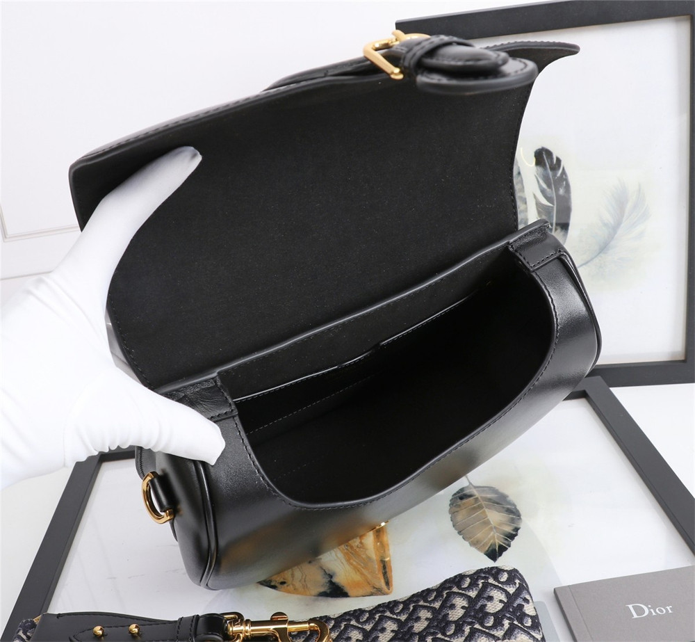 LARGE D*0r BOBBY BAG Black Box Calfskin