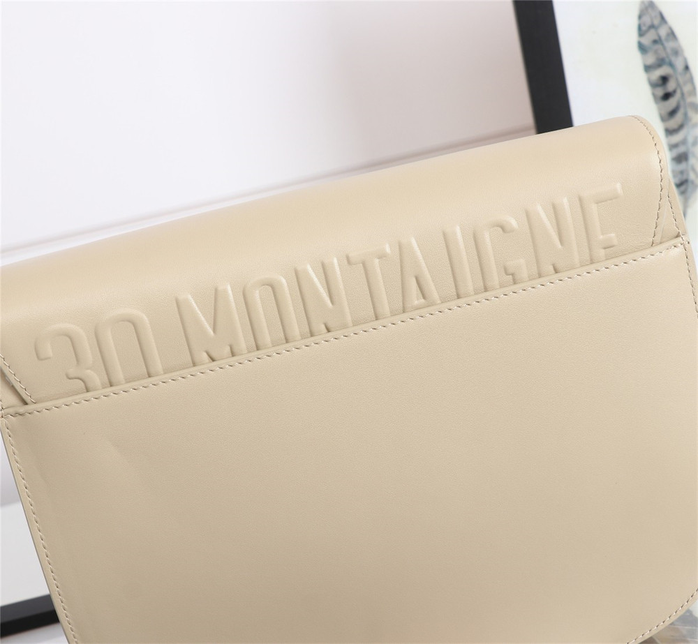 LARGE D*0r BOBBY BAG Beige Box Calfskin