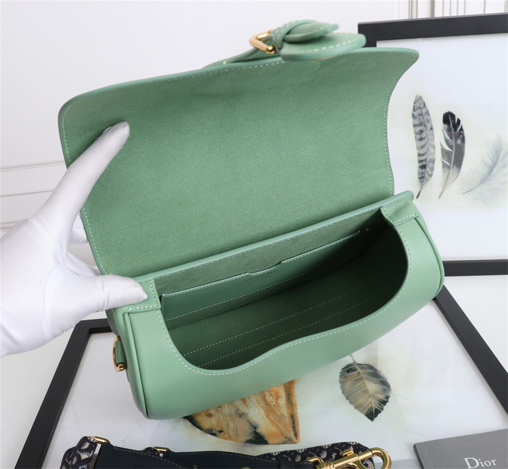 LARGE D*0r BOBBY BAG Green Box Calfskin