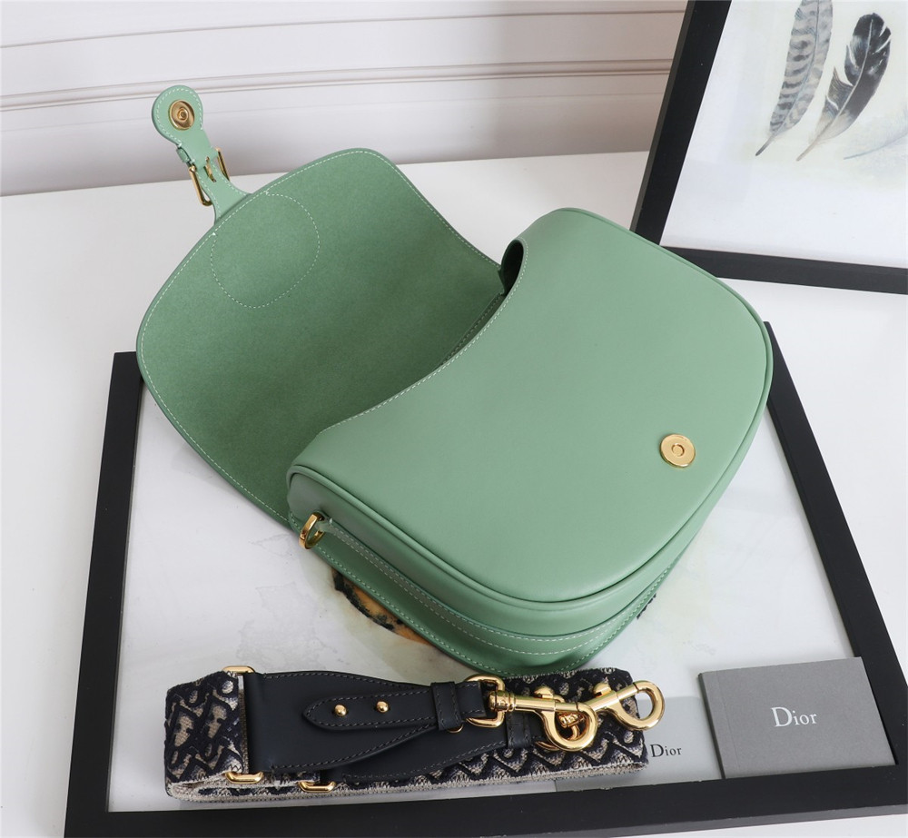 LARGE D*0r BOBBY BAG Green Box Calfskin