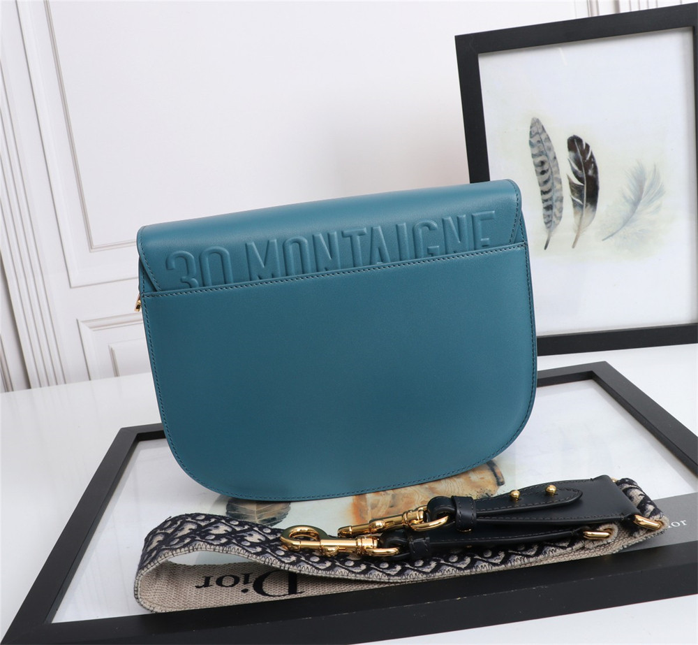 LARGE D*0r BOBBY BAG Navy Box Calfskin