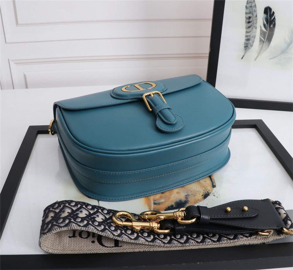 LARGE D*0r BOBBY BAG Navy Box Calfskin