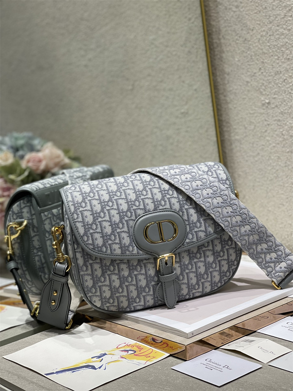 LARGE D*0r BOBBY BAG Grey D*0r Oblique Jacquard