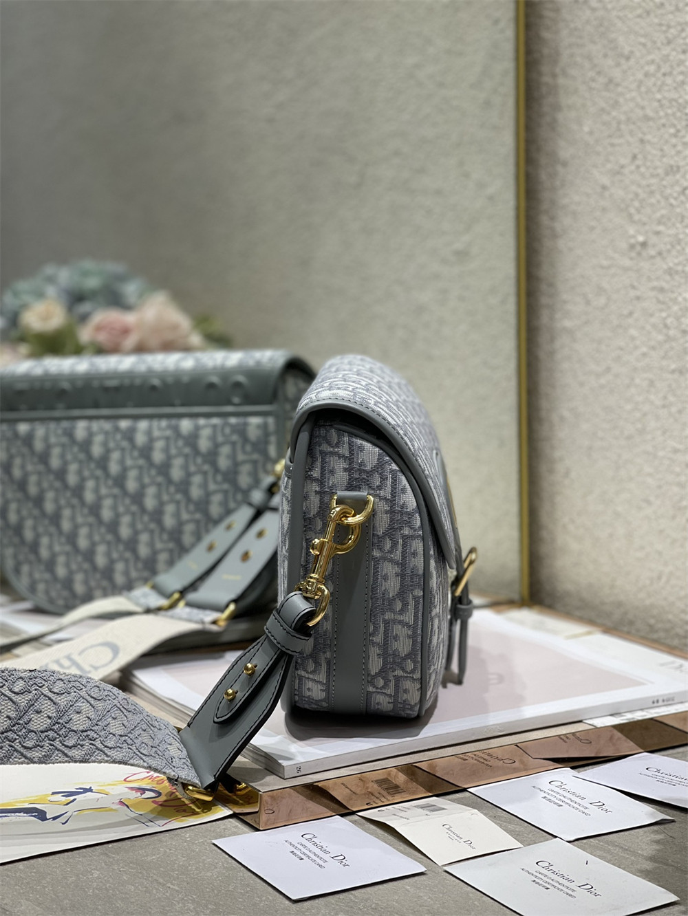 LARGE D*0r BOBBY BAG Grey D*0r Oblique Jacquard