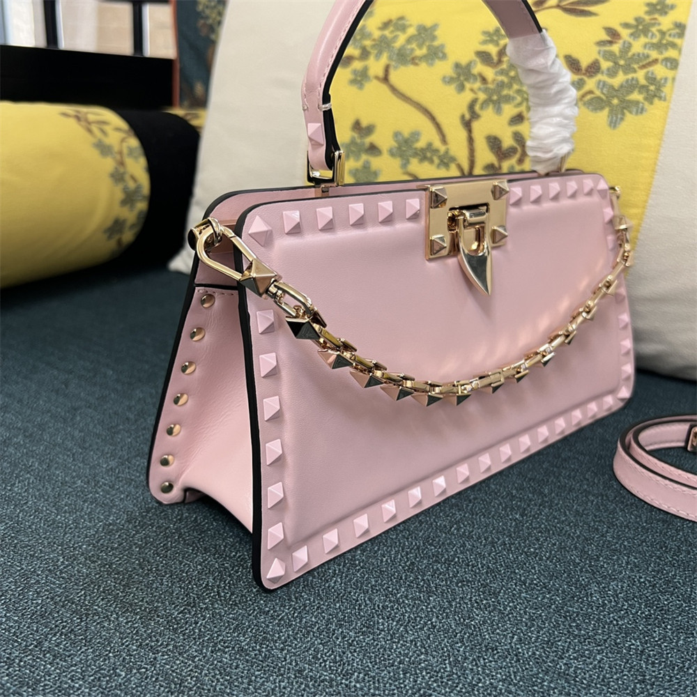 va*t*no GARAVANI ROCKSTUD23 smooth calfskin handbag Pink