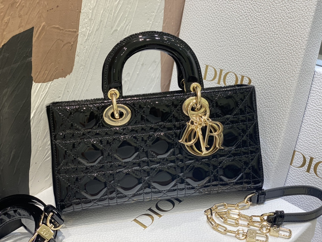 D*0r SMALL LADY D-JOY BAG Black Patent