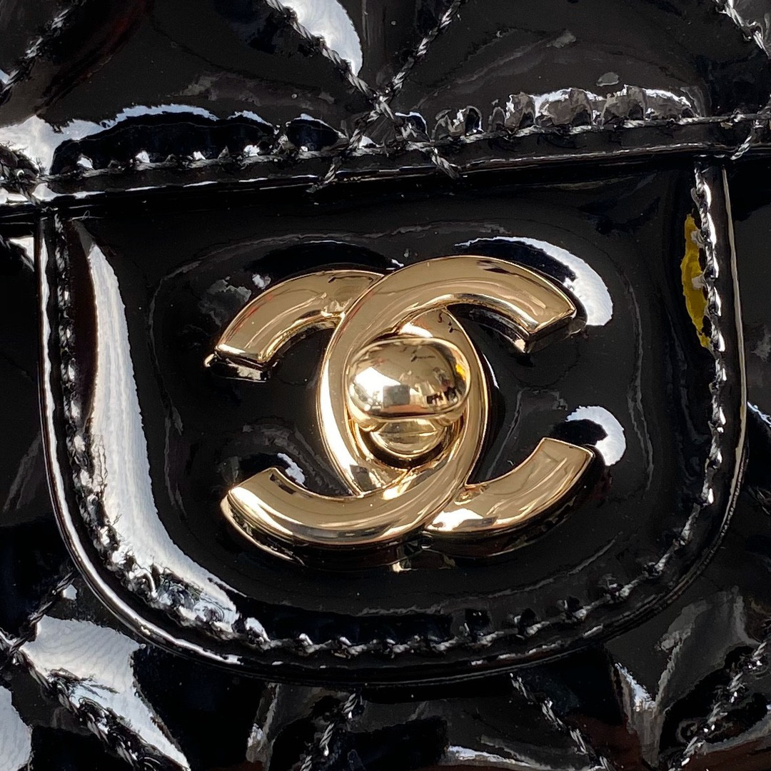 Ch*el MINI FLAP BAG & STAR COIN PURSE BLACK  5.9 × 7.8 × 2.5 in