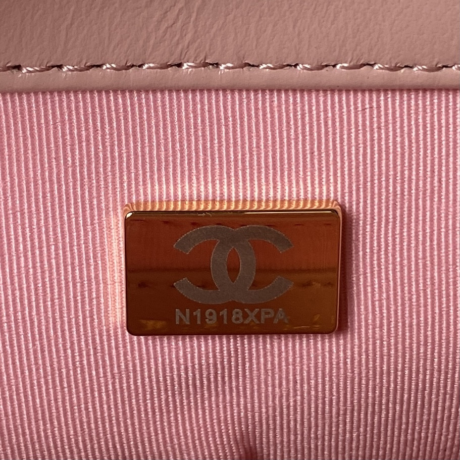 Ch*el MINI FLAP BAG PINK 4.7 × 7.8 × 2.3 in