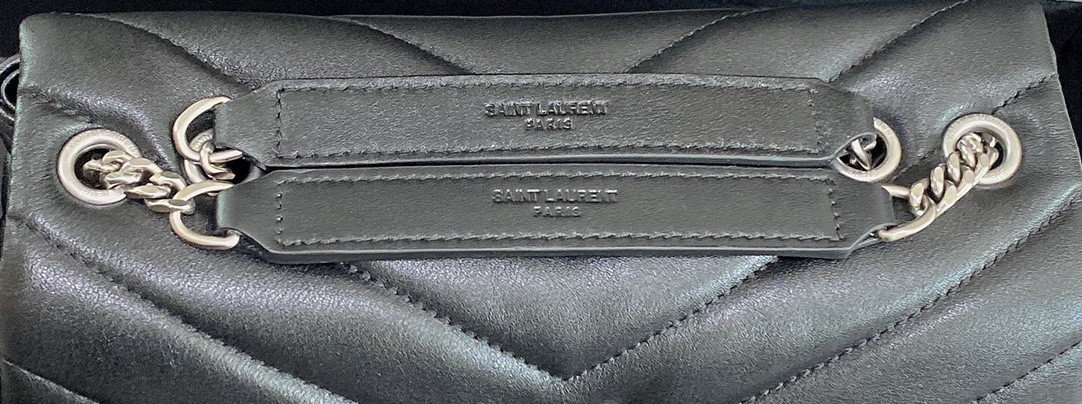 Y*L LOULOU SMALL IN QUILTED LEATHER BLACK SILVER 9 X 6.1 X 3.3 INCHES