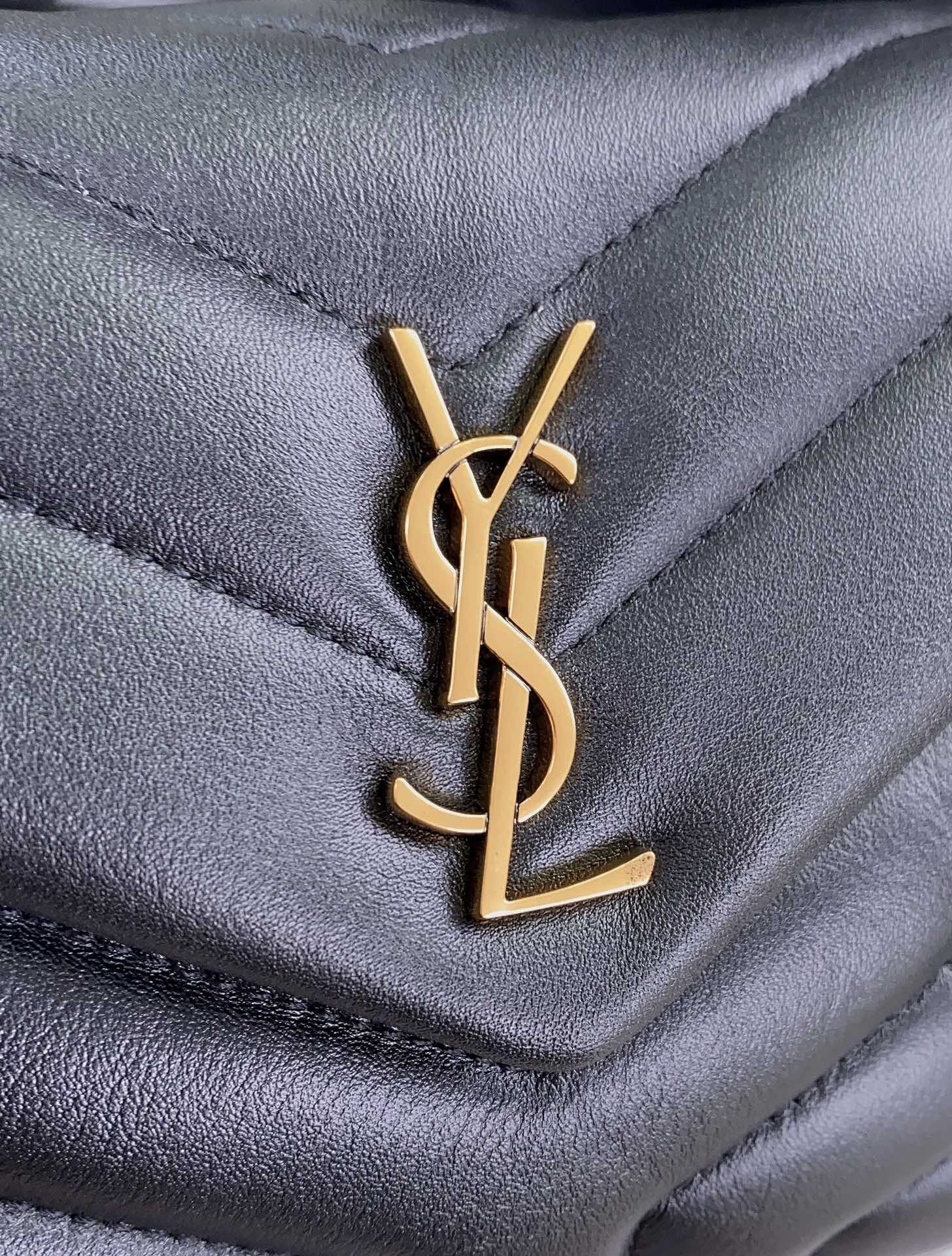 Y*L TOY LOULOU IN QUILTED LEATHER BLACK 7.9 X 5.5 X 3 INCHES