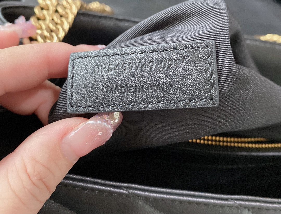 Y*L LOULOU MEDIUM IN QUILTED LEATHER BLACK 12.5 X 8.6 X 3.5 INCHES