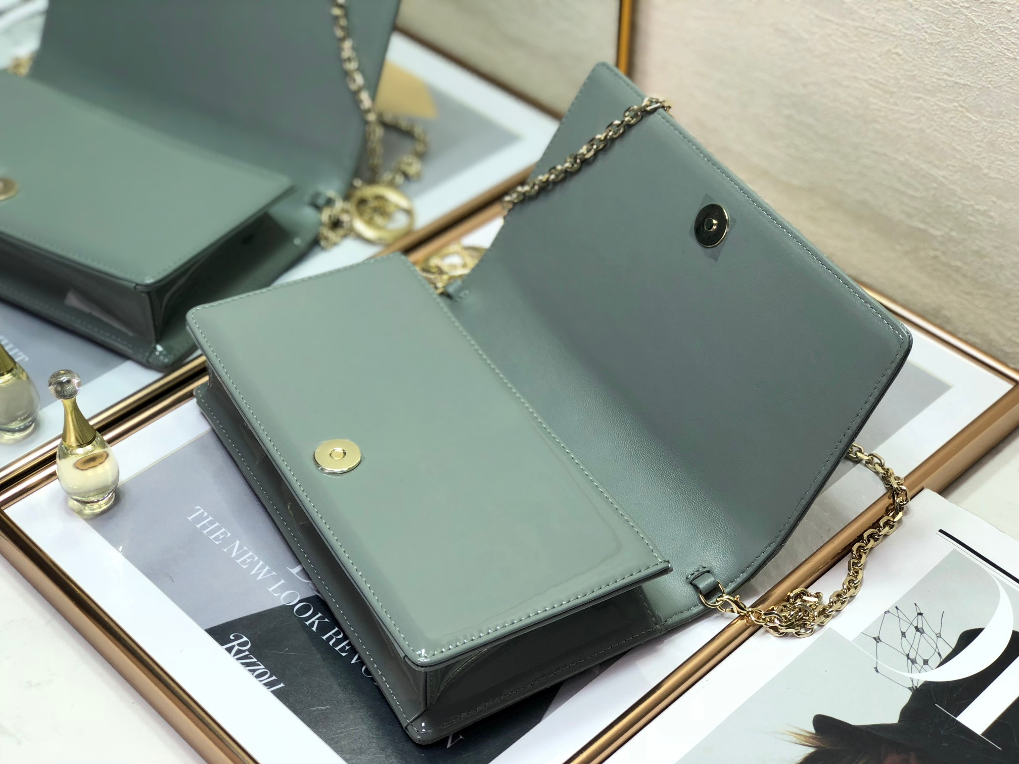 Lady D*0r Pouch  Cloud Blue Cannage 8.5 x 4.5 x 1 inches