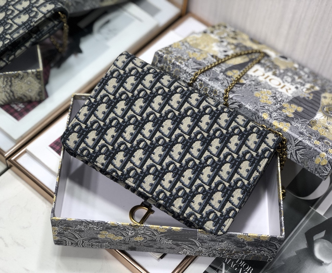 D*0r Saddle Pouch  Blue D*0r Oblique Jacquard 8.5 x 5.5 x 1.5 inches