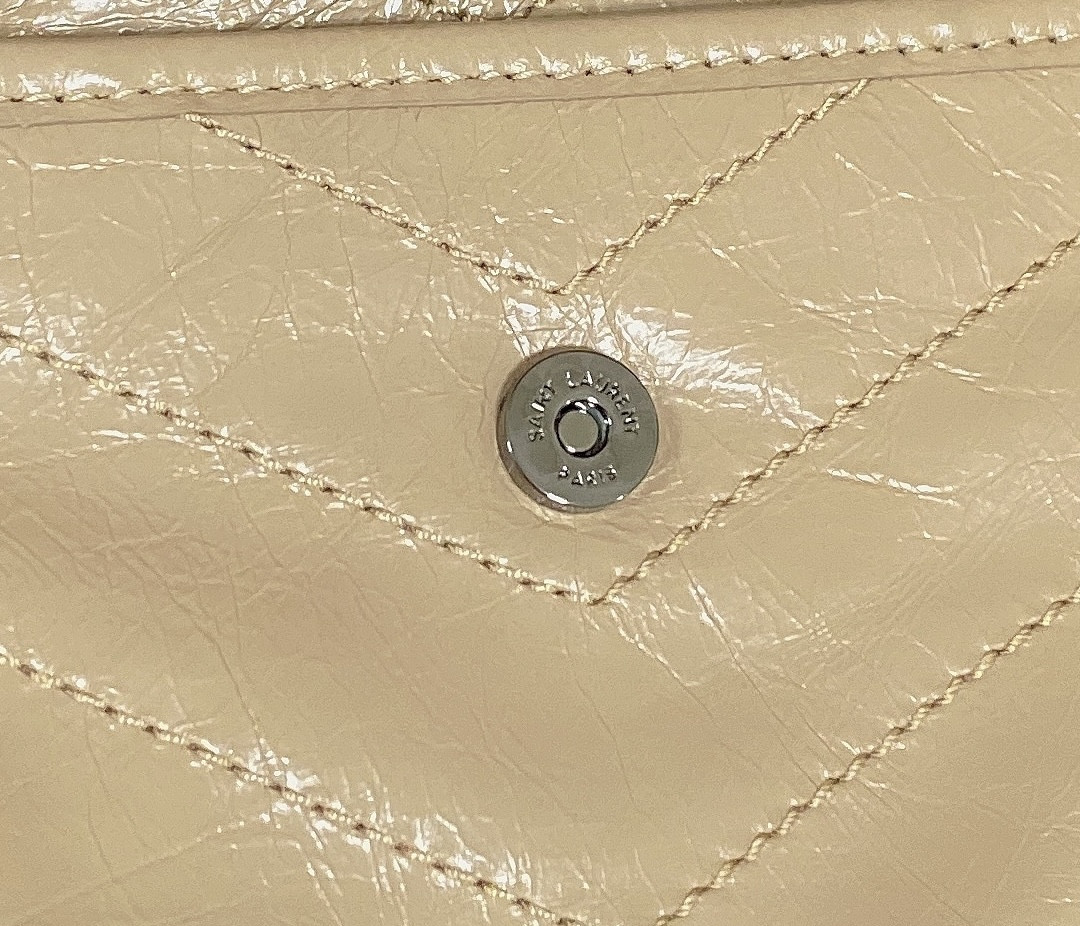 Y*L NIKI BABY IN VINTAGE LEATHER DARK BEIGE 8.2 X 6 X 2.9 INCHES