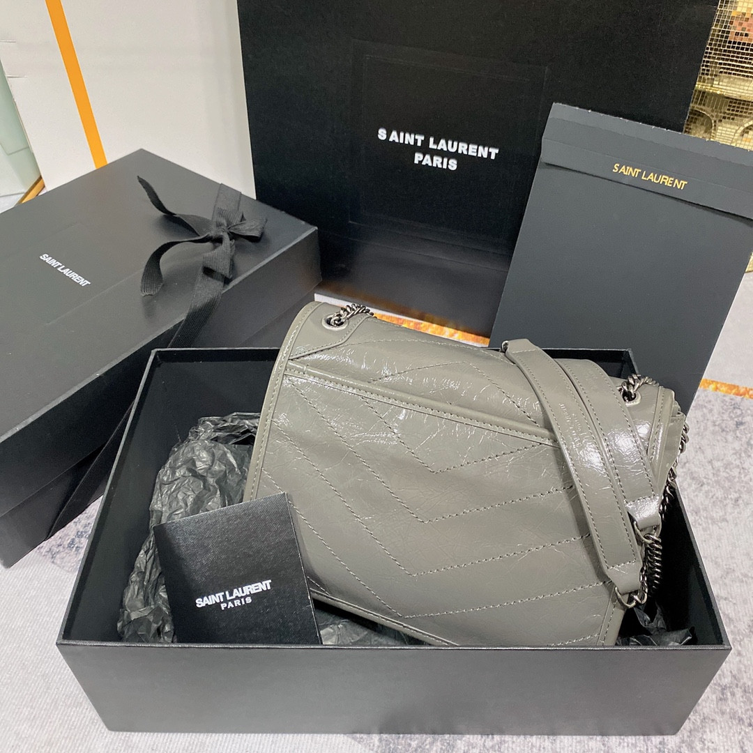 Y*L NIKI BABY IN VINTAGE LEATHER STORM 8.2 X 6 X 2.9 INCHES