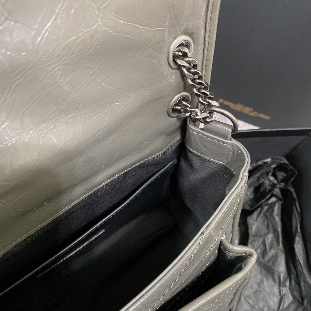 Y*L NIKI BABY IN VINTAGE LEATHER STORM 8.2 X 6 X 2.9 INCHES