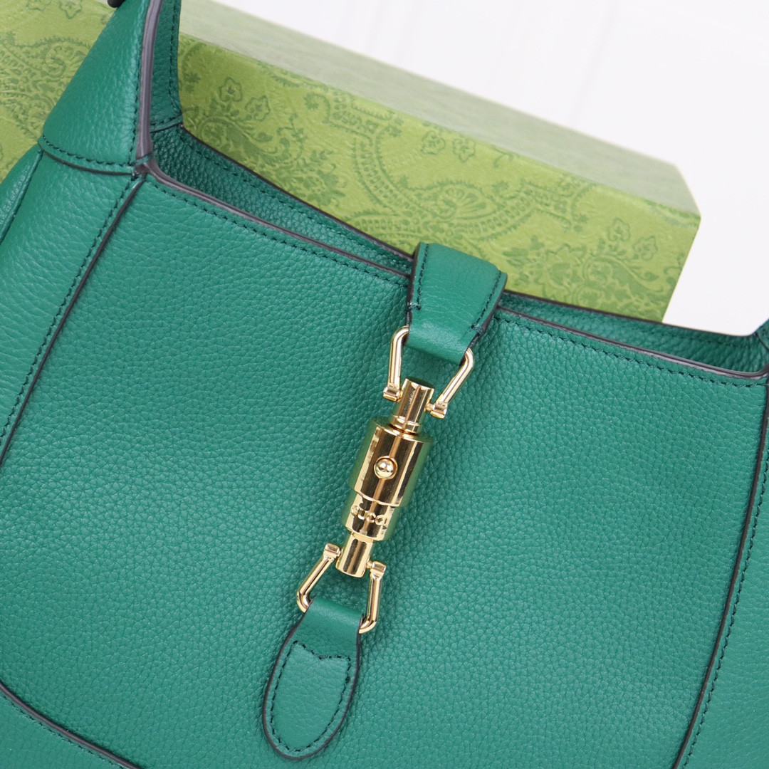 G*u*i JACKIE SMALL SHOULDER BAG Green 10.8"W x 7.5"H x 1.6"D