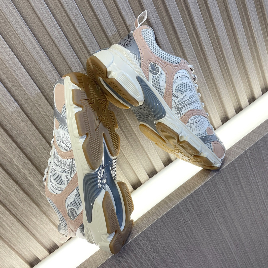 UA D*0r Chrono Sneaker White Mesh with Nude and Silver-Tone